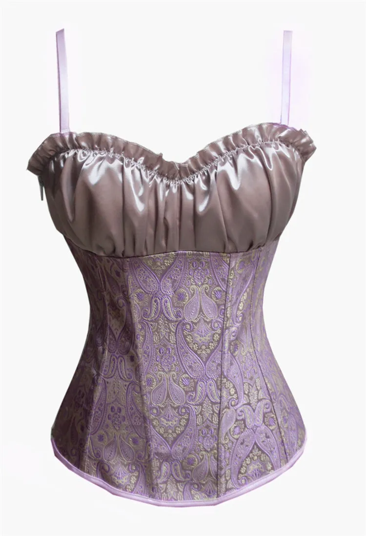 Satin & Paisley Print Corset