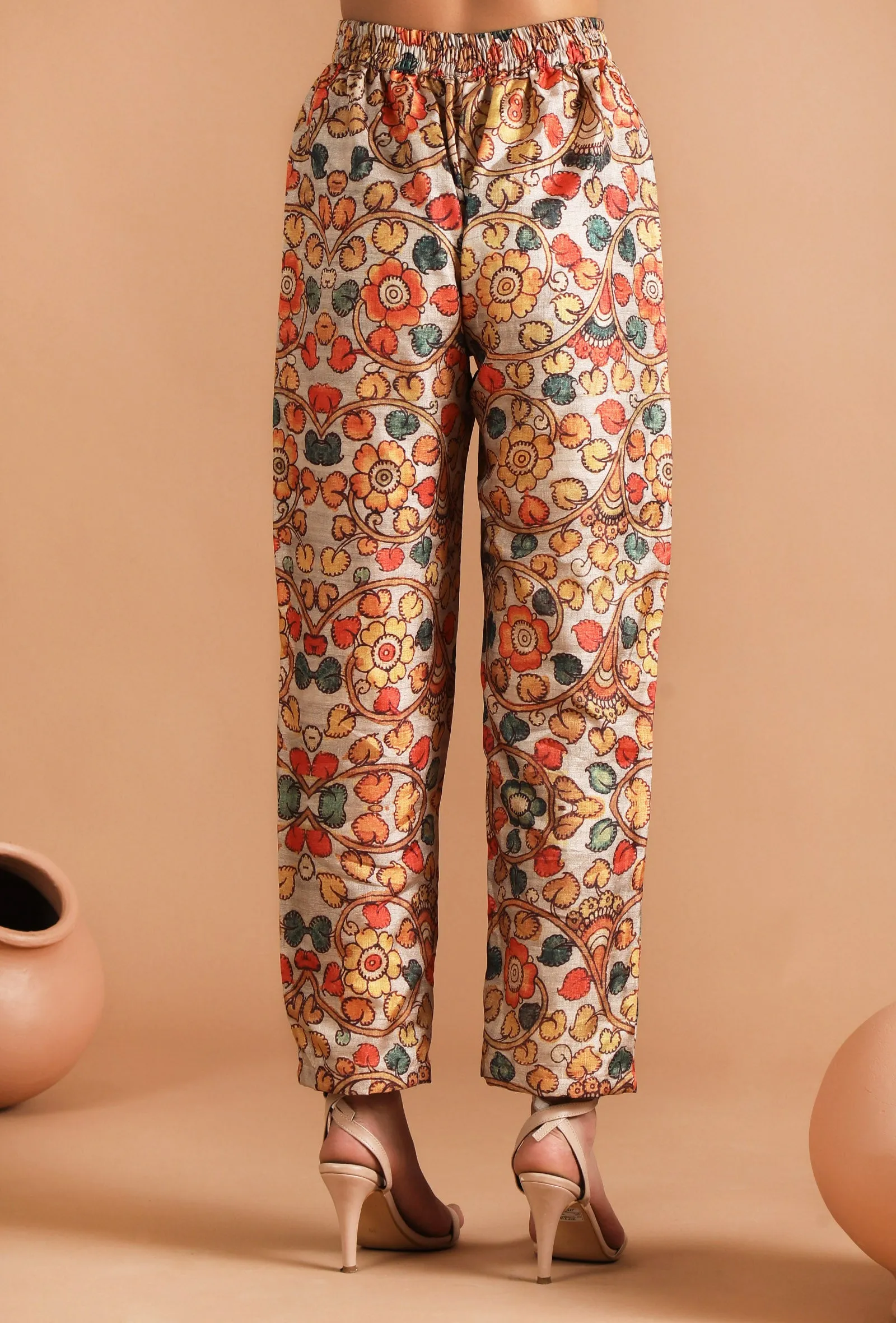 Set Of 2: Damini Box Pleated Kalamkari Kurta Set
