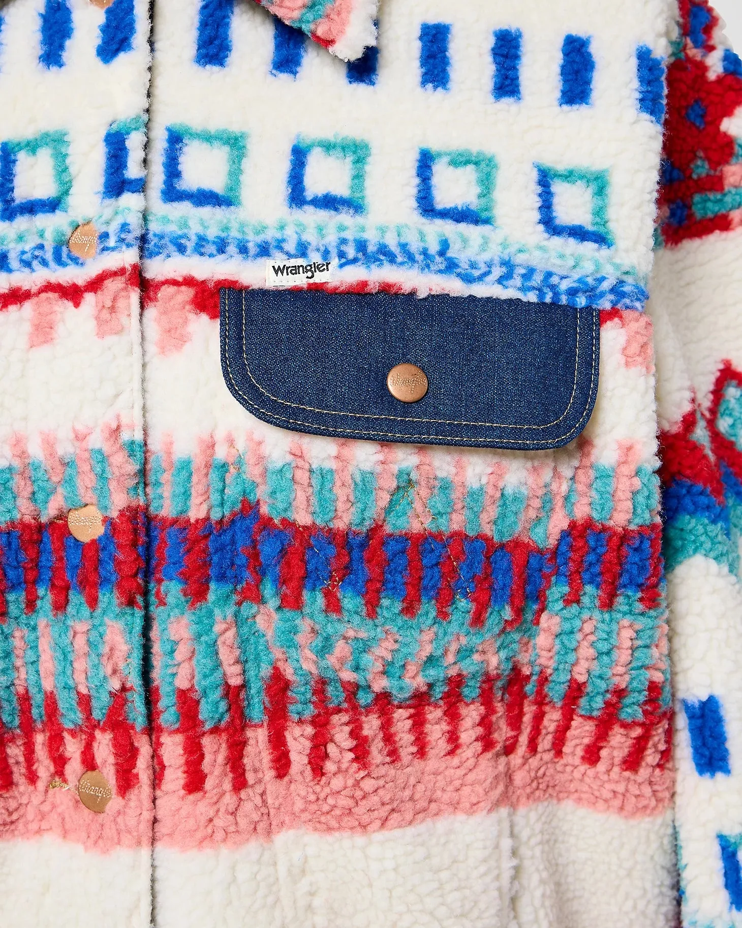 Sherpa Trucker Fleece Jacket in Fun Floral