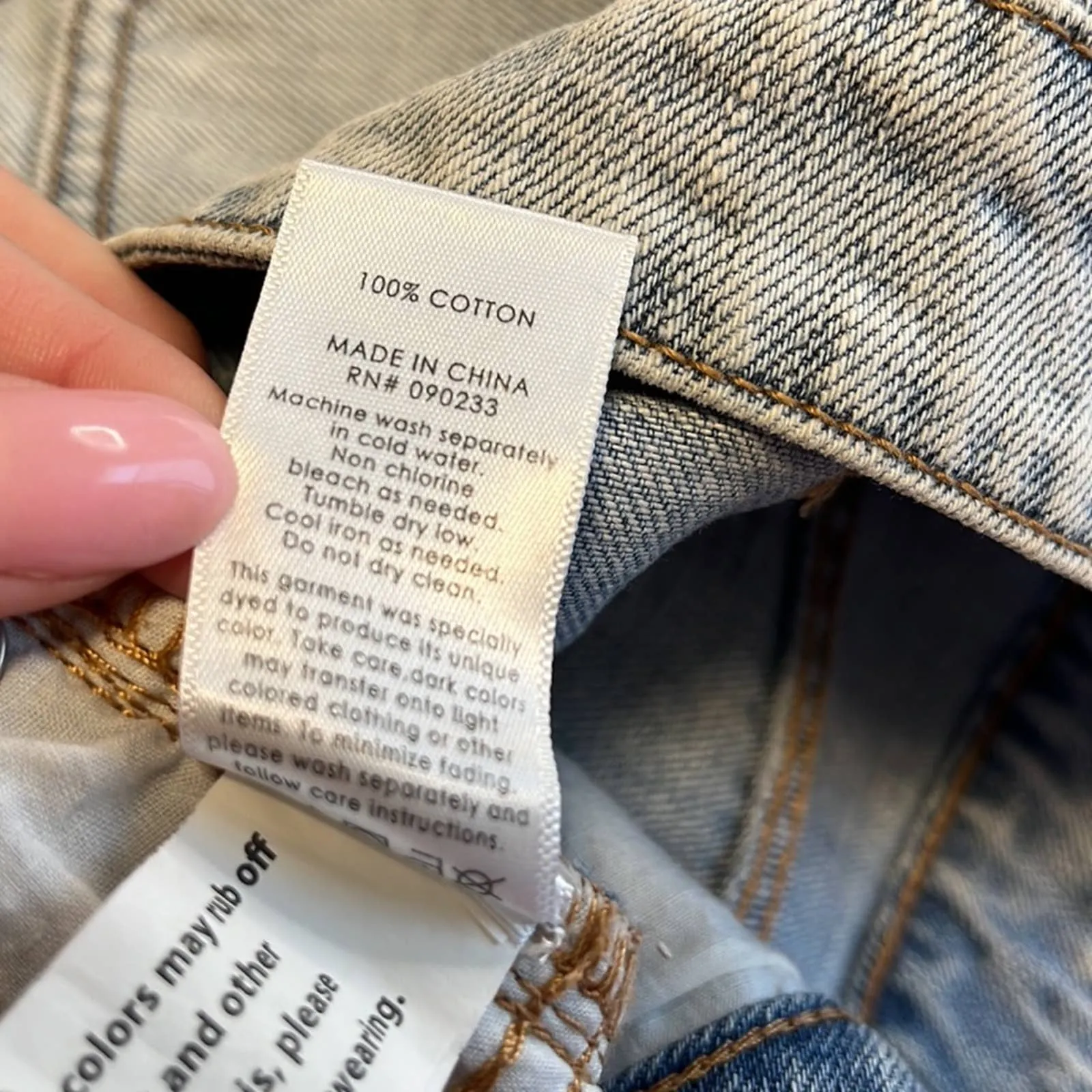 Size 24 PacSun Light Wash Raw Hem Denim Mini Skirt