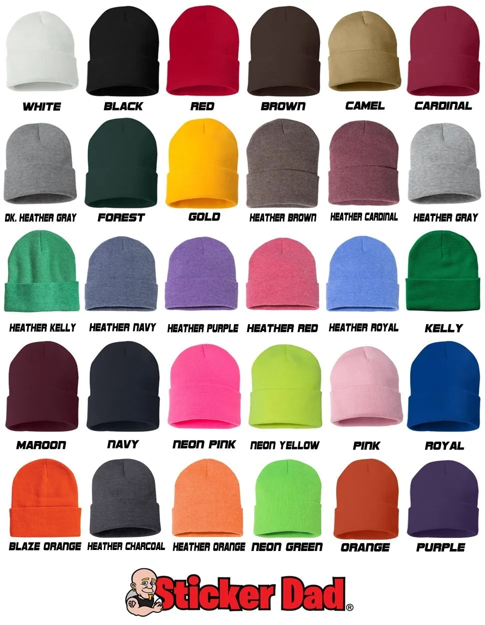 SKI HAIR DON'T CARE Embroidered Cuffed Beanie Hat