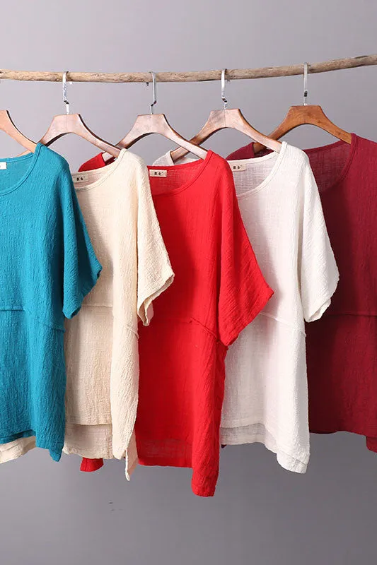 Solid color half sleeve top J009-13