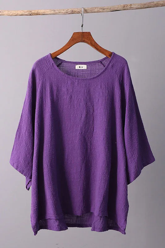 Solid color half sleeve top J009-13