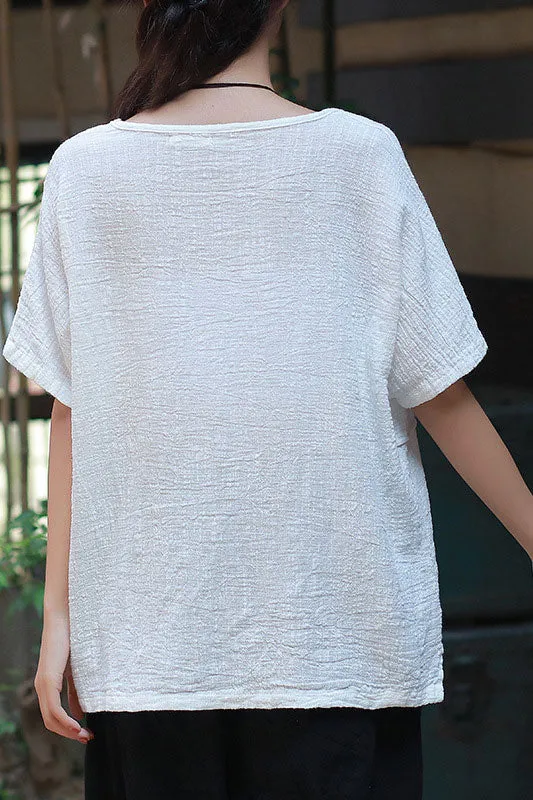 Solid color half sleeve top J009-13