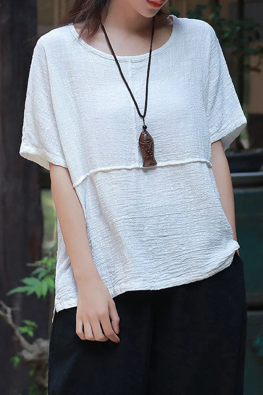 Solid color half sleeve top J009-13