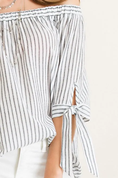 Striped Off Shoulder Tunic