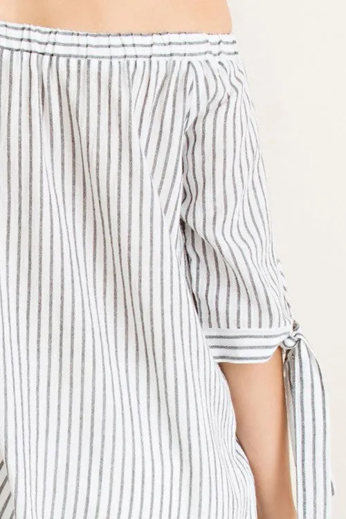 Striped Off Shoulder Tunic