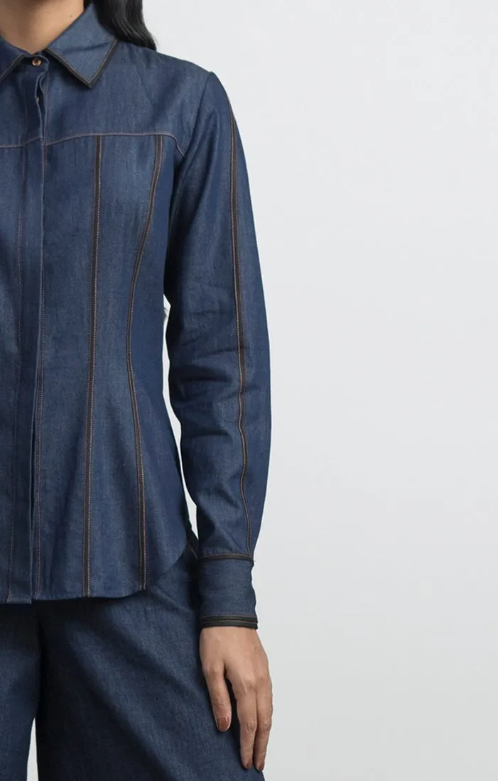 Structured Denim Button-Down