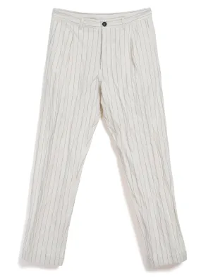 SUNE | Pleated Wide Cut Trousers | Ecru Pin