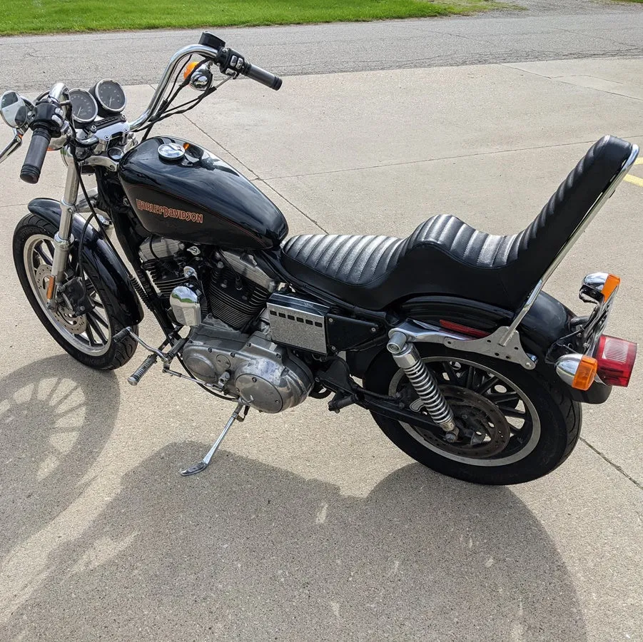 TC Bros. Sportster King & Queen Seat fits 1994-2003 Black Pleated