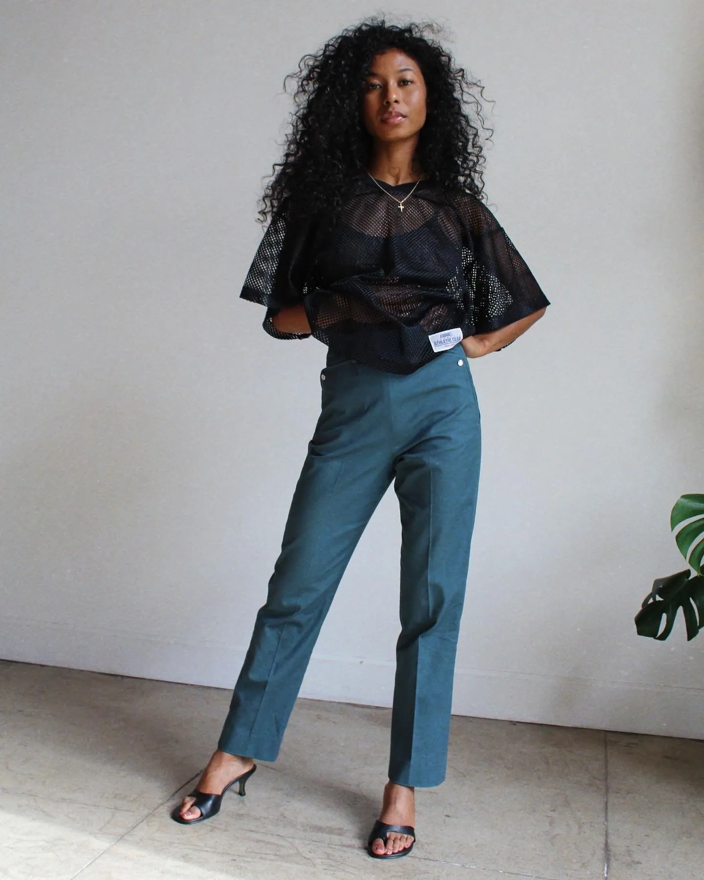 Teal Blue Western Side Zip Pants
