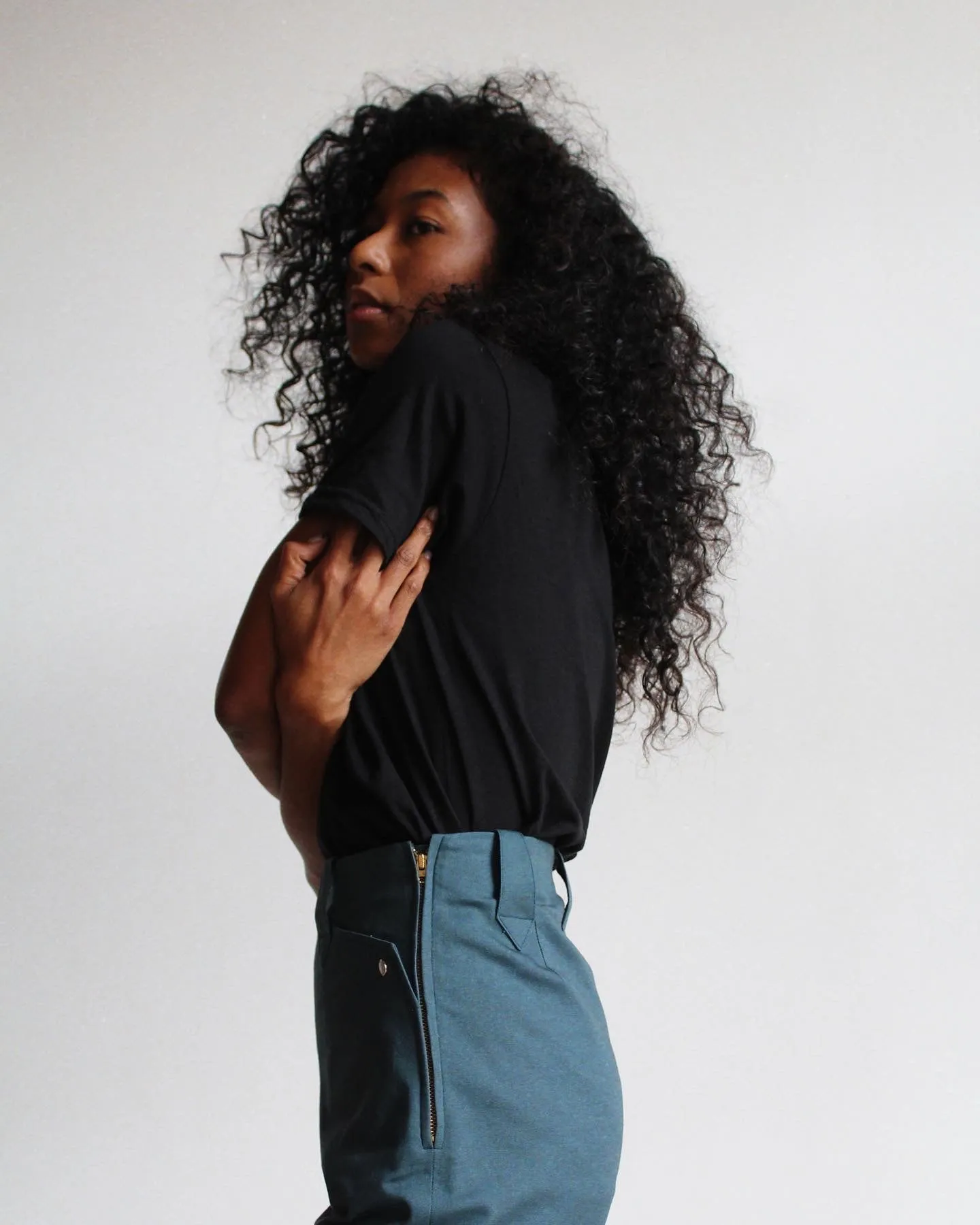 Teal Blue Western Side Zip Pants