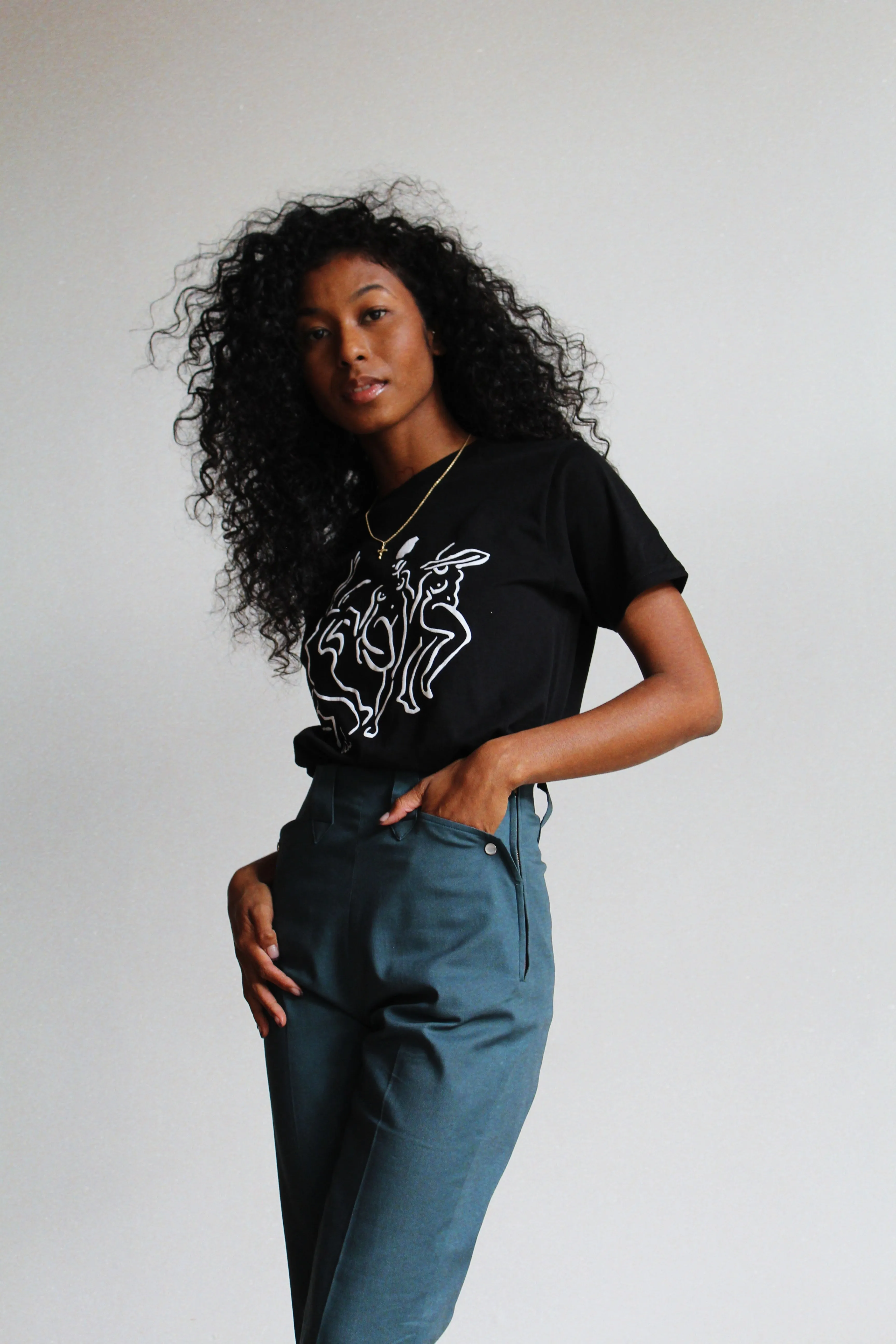 Teal Blue Western Side Zip Pants