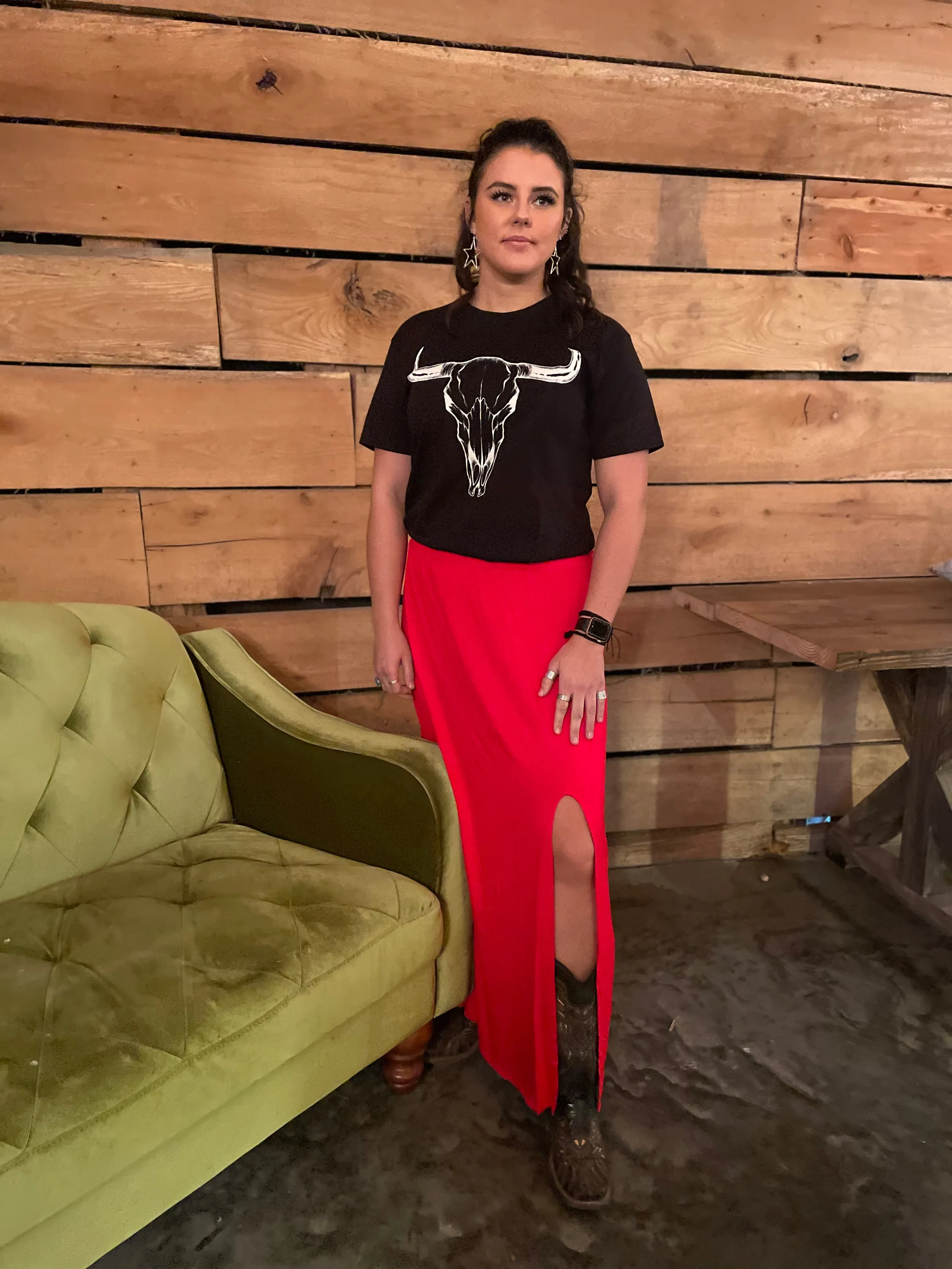The Runaway June Maxi Skirt Red S-XL