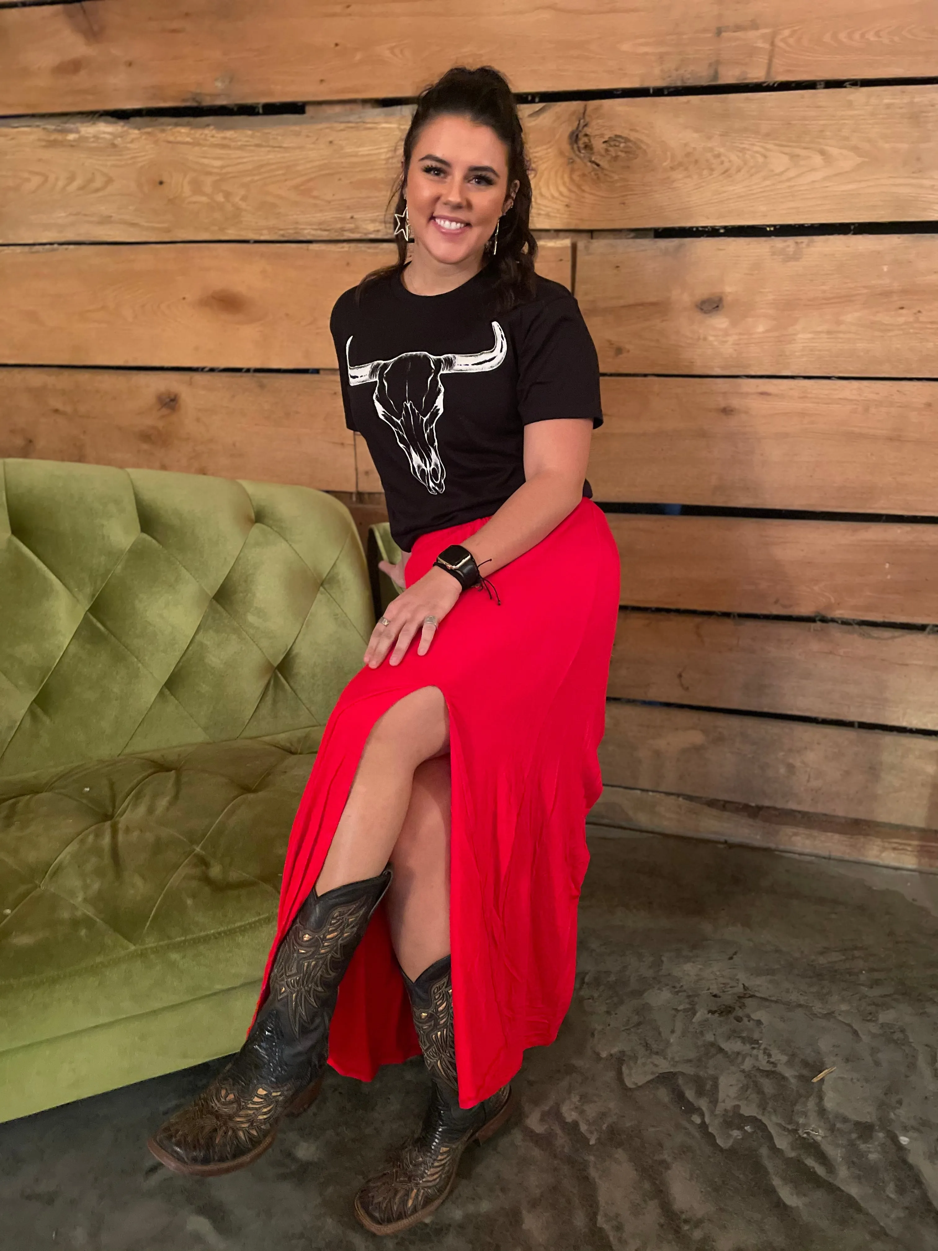 The Runaway June Maxi Skirt Red S-XL