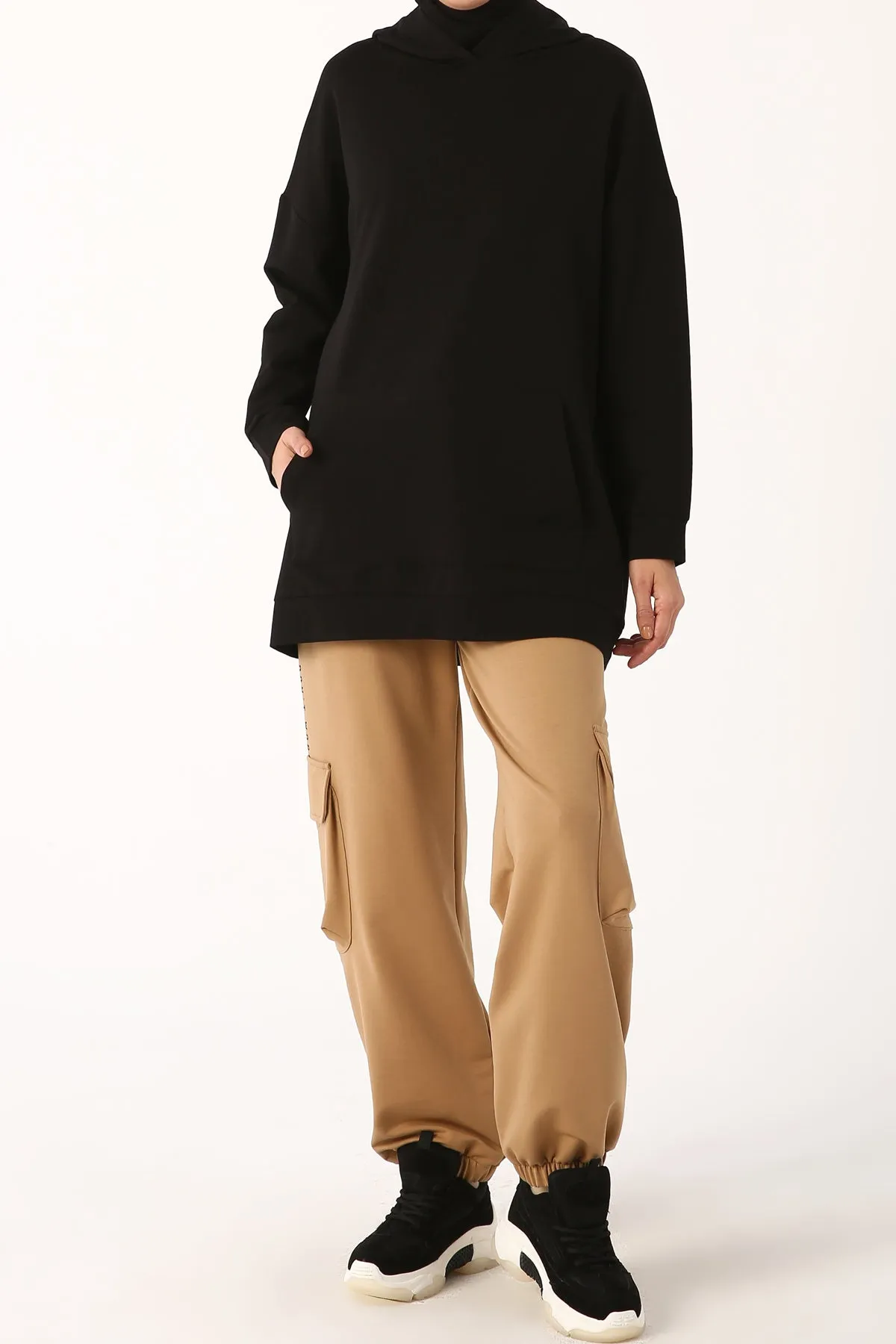 TLD Women Allday Black Hooded Sweat Tunic - Halesowen