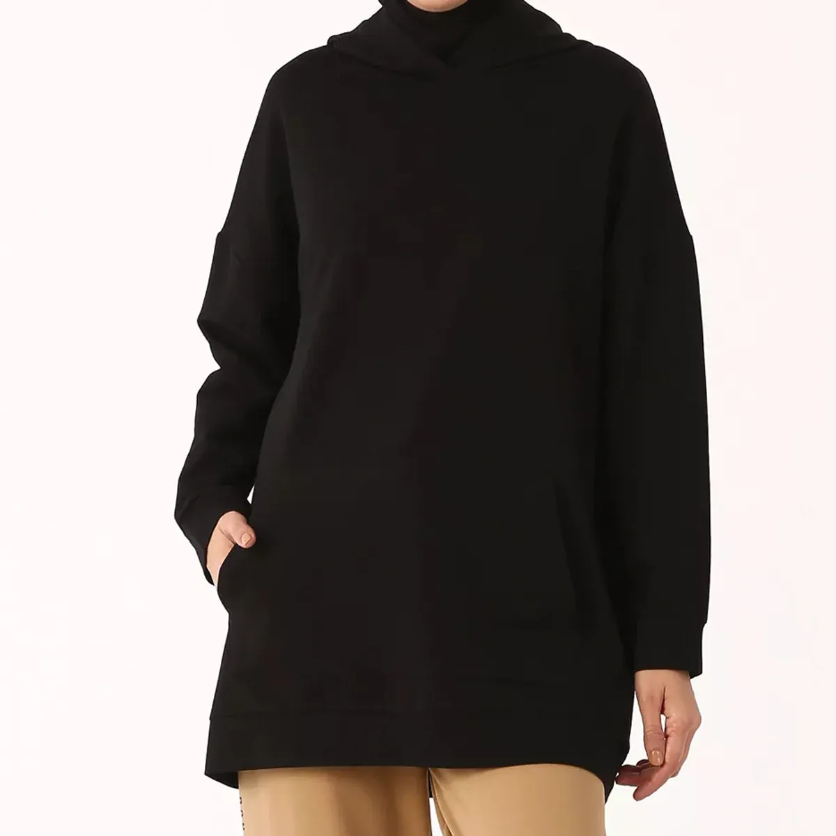 TLD Women Allday Black Hooded Sweat Tunic - Halesowen