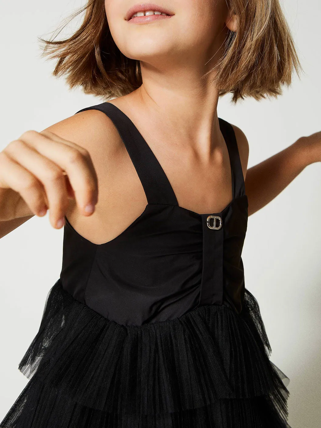 TWINSET Girl's Short flounced pleated tulle dress-231GJ2Q90