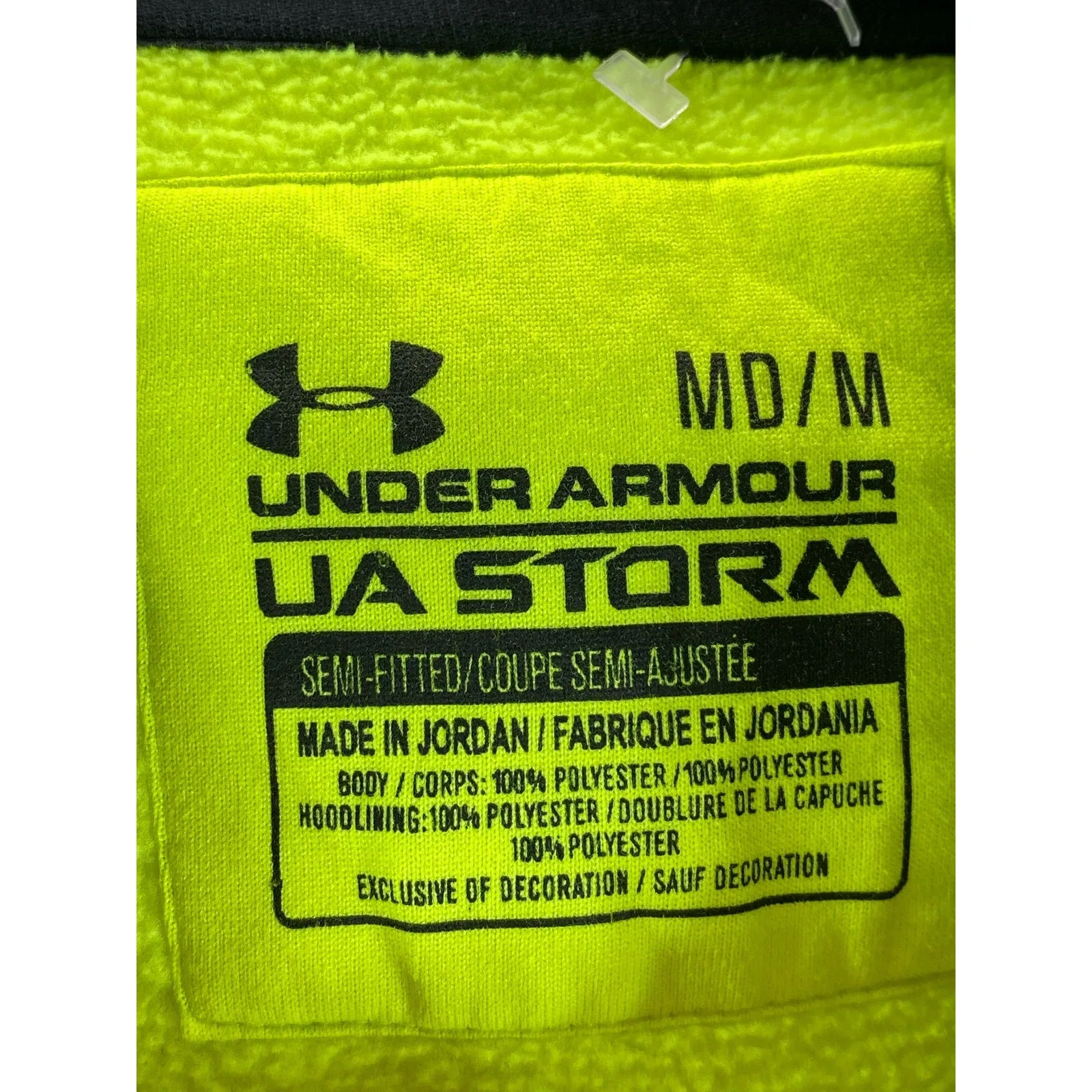 UNDER ARMOUR Women's Neon Lime Green UA Storm Semi-Fitted Pullover Hoodie SZ M