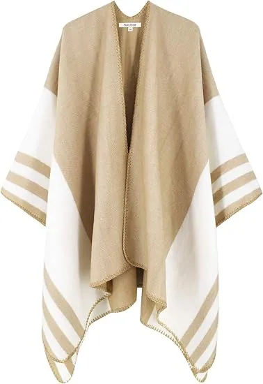 Valiant Poppy Winter Chic Plaid Poncho Cardigan