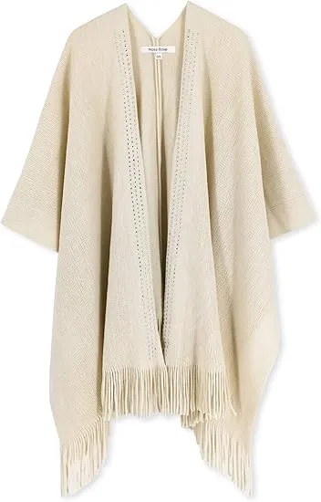 Valiant Poppy Winter Chic Plaid Poncho Cardigan