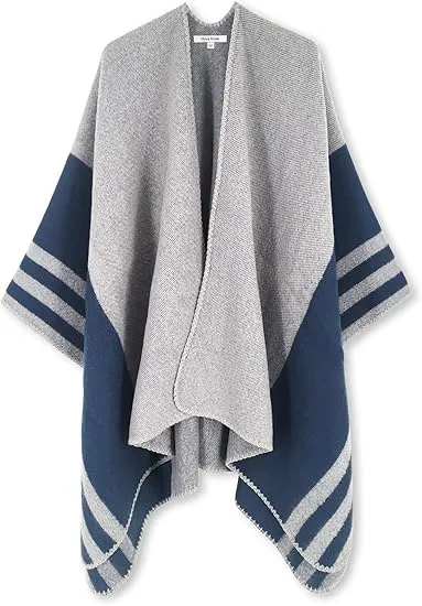 Valiant Poppy Winter Chic Plaid Poncho Cardigan