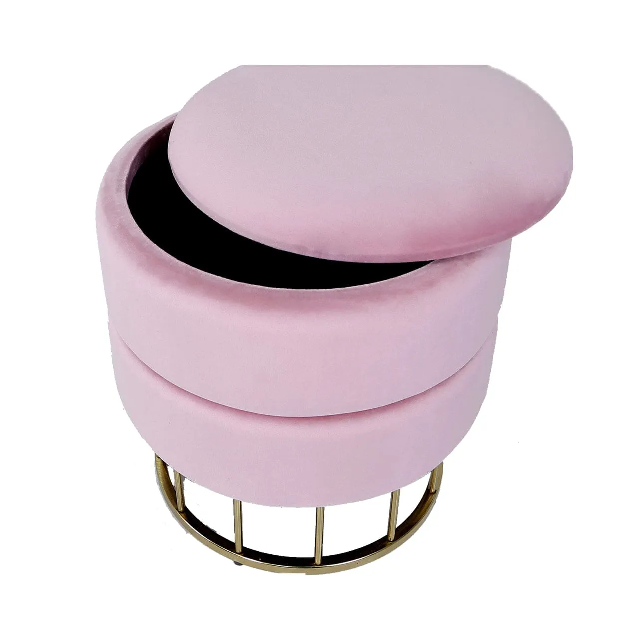 Value Blush Pink Round Storage Stool