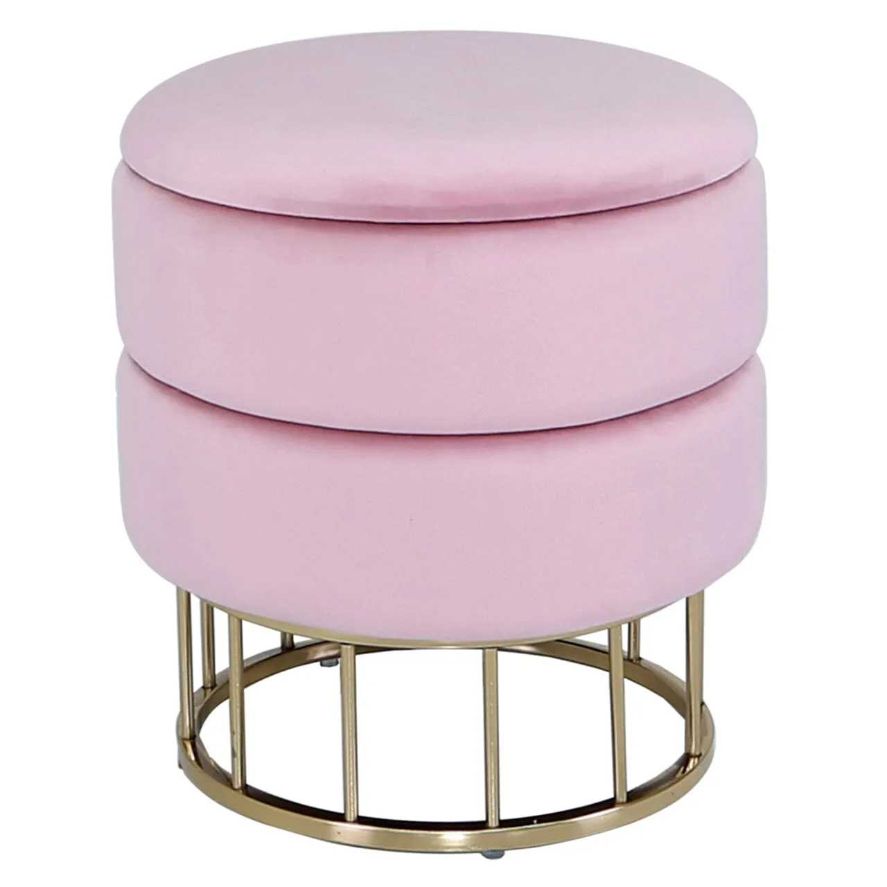 Value Blush Pink Round Storage Stool