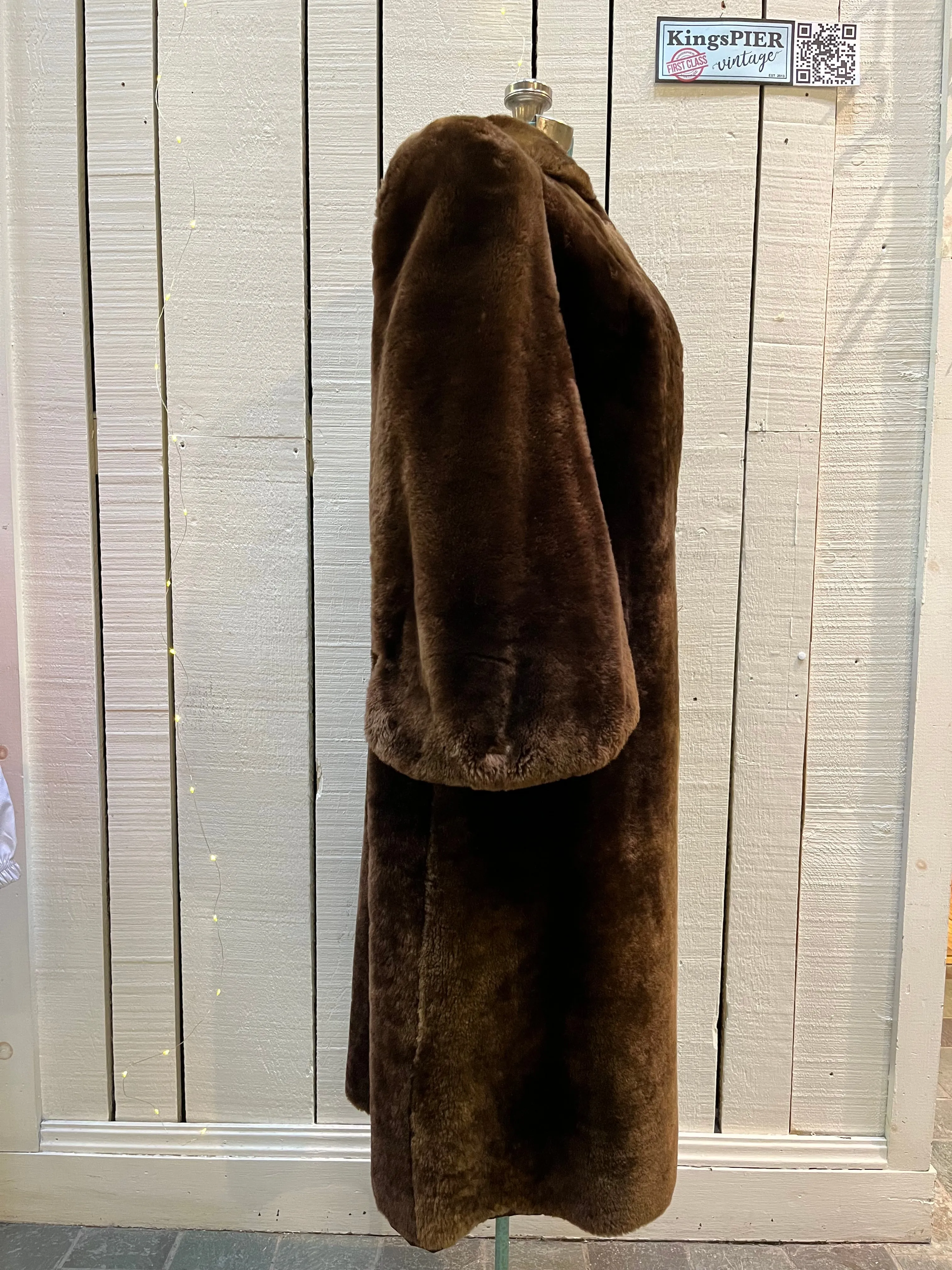 Vintage Shorn Beaver Long Fur Coat, Chest 42”