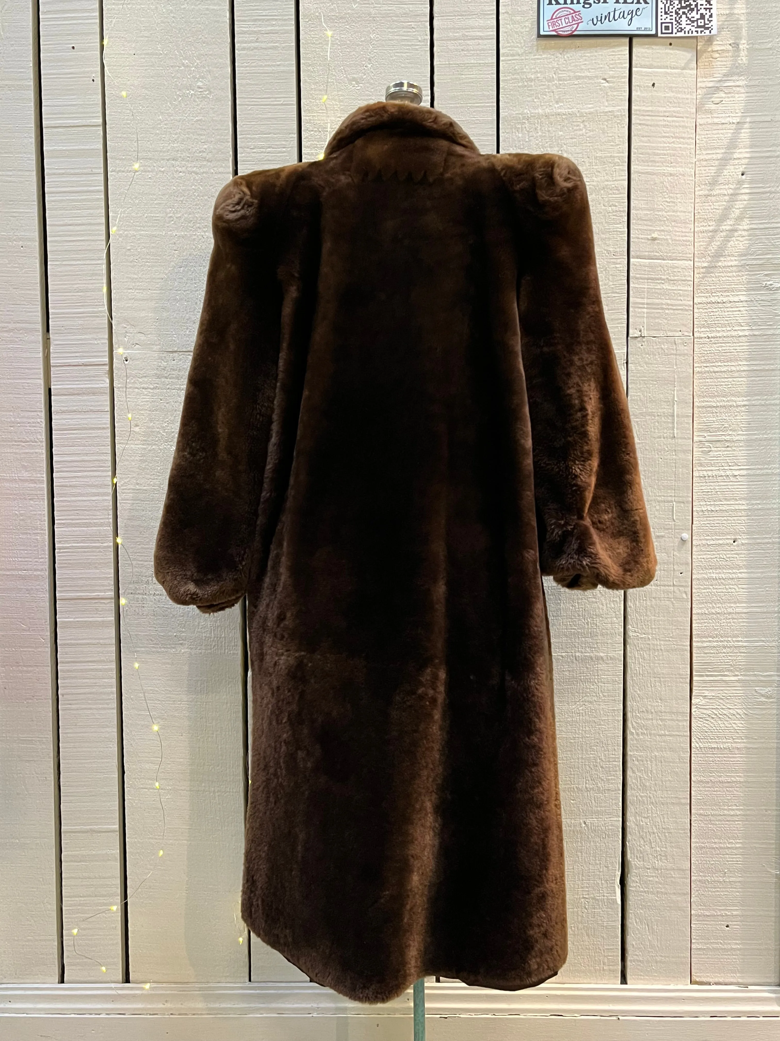 Vintage Shorn Beaver Long Fur Coat, Chest 42”