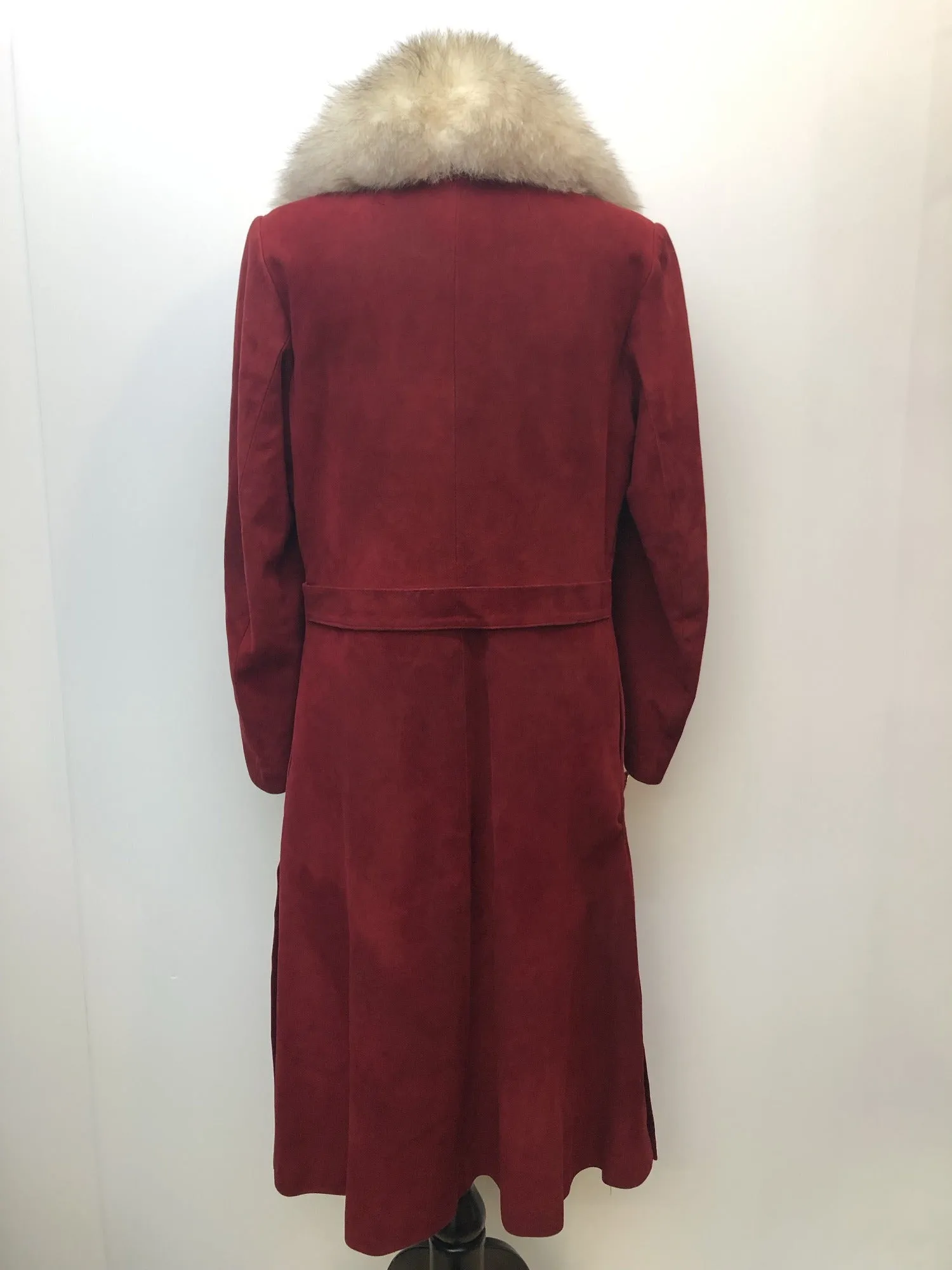 Vintage Suede Coat with Fur Collar by Loewe - Size 12