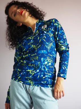 Vintage Y2K  1/4 zipped abstract print sweatshirt jumper top