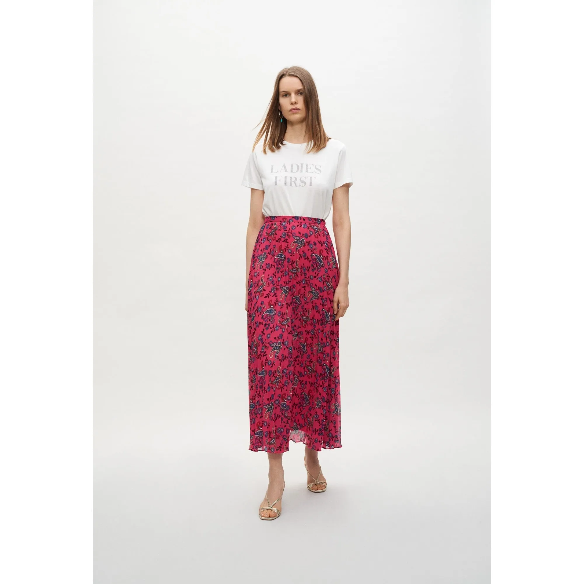 Women Paisley Print Maxi Skirt - Light Print
