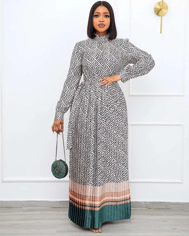 Women's Elegant Long Pleated Dress