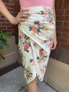 Wrap Pleated Flower Skirt