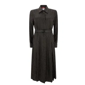 Zina Spot Crepe De Chine Silk Dress