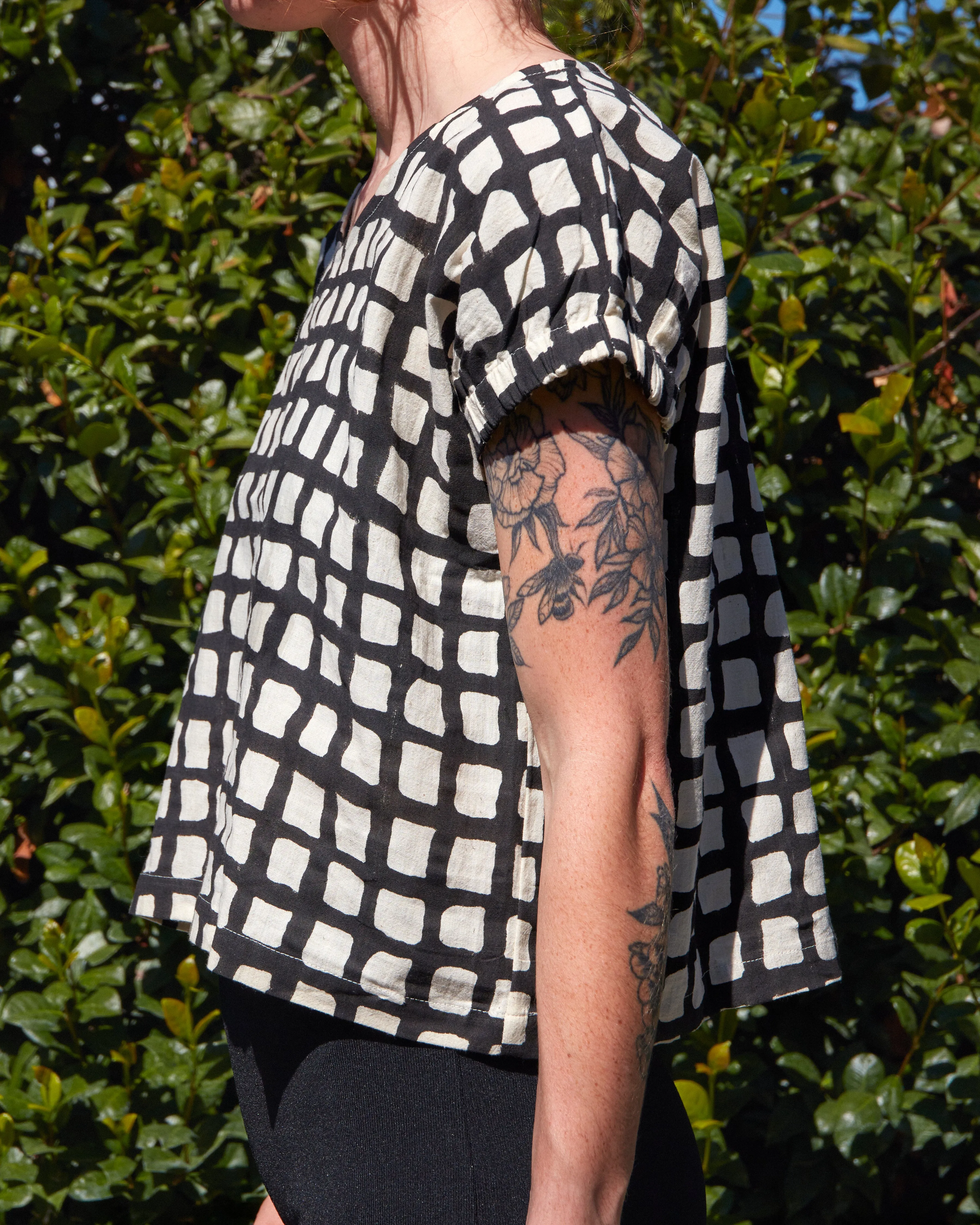 Zélia Top Black Grid (XS-XXL)